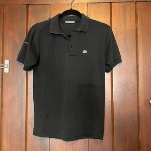 Classic Black 80s Lacoste polo Preppy Cool